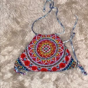 Reversible halter swimsuit top